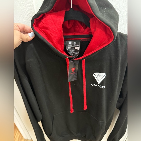 NWT Virgin Voyages Black Hoodie with Red Accents - Picture 6 of 6